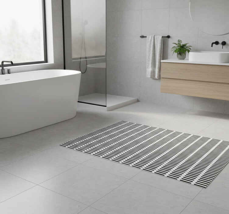 Bathroom vinyl rug with minimalistic lines - TenStickers