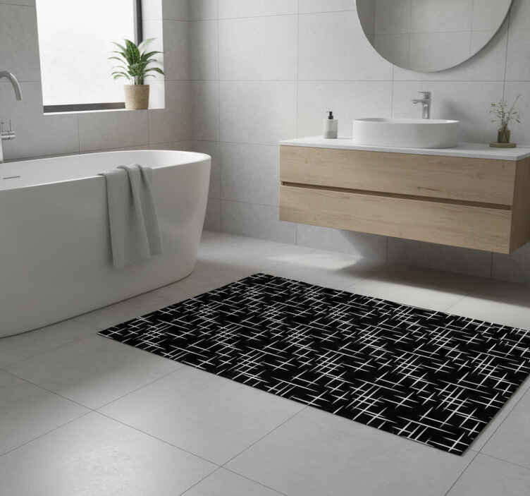 Bathroom vinyl rug with contemporary stripes - TenStickers