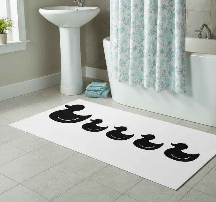 Bathroom vinyl rug rubber duck design - TenStickers