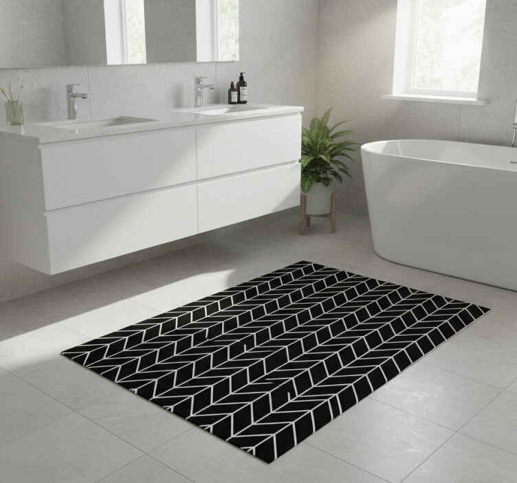 Bathroom vinyl rug with geometric arrows design - TenStickers