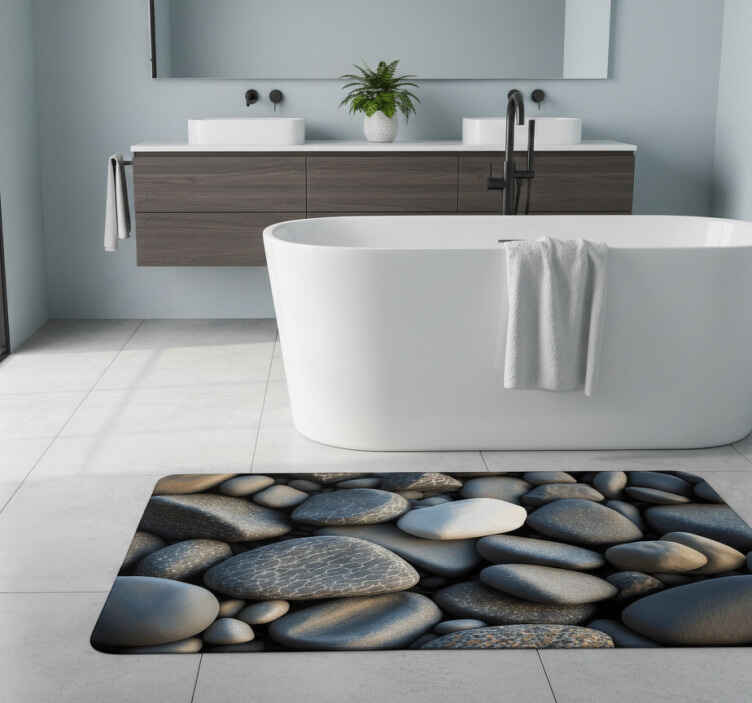 Ocean stones bathroom vinyl rug - TenStickers