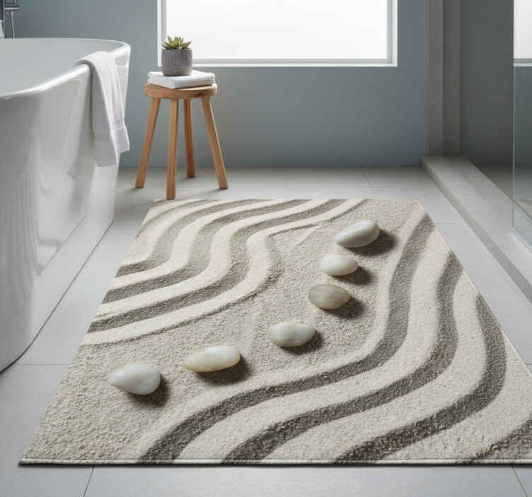 Bathroom vinyl rug zen path sand shower vinyl - TenStickers