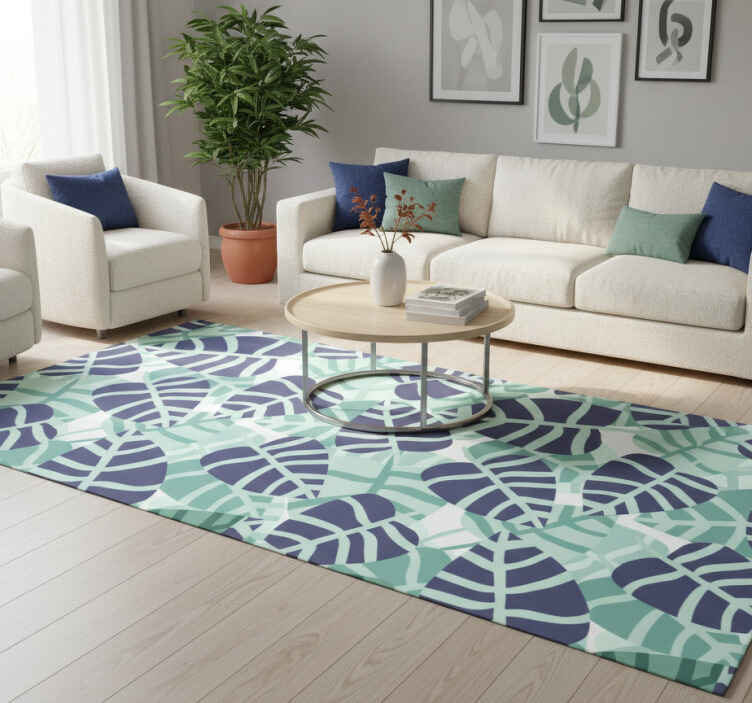 Flower vinyl rug with vibrant tropical floral design - TenStickers