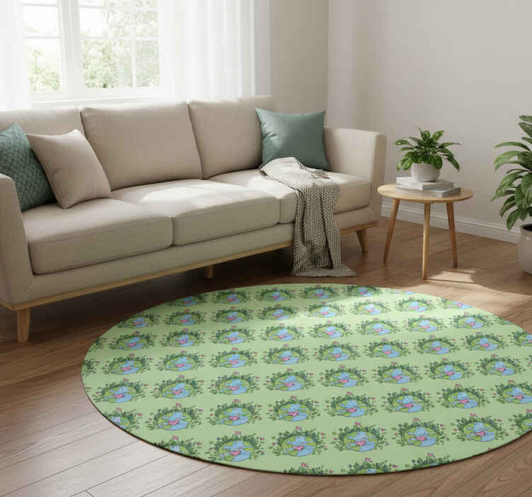 Vinyl rug flowers embrace the earth - TenStickers