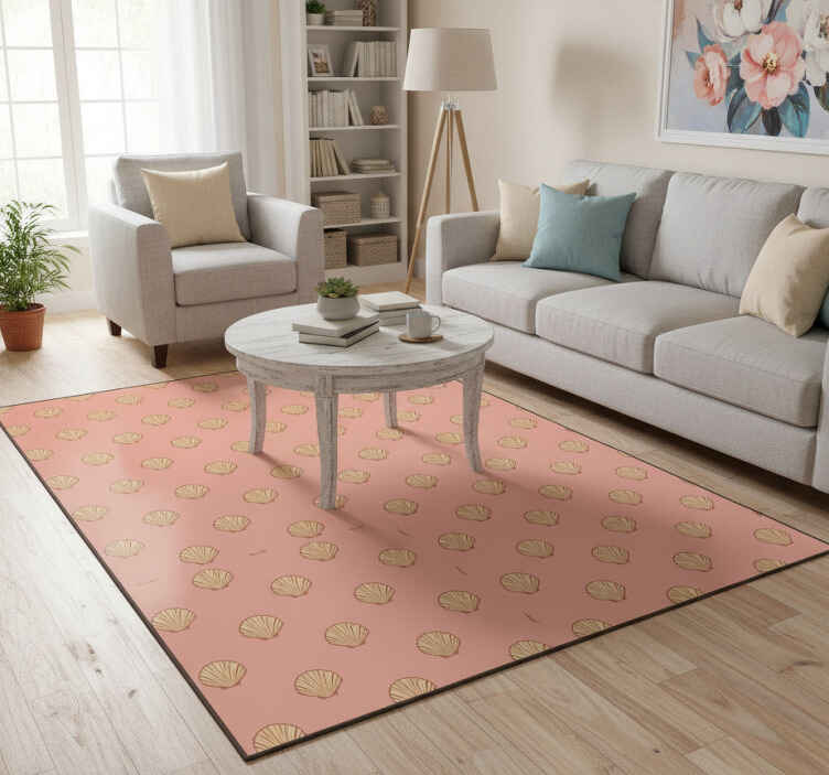 Flower vinyl rug seashell pattern design - TenStickers