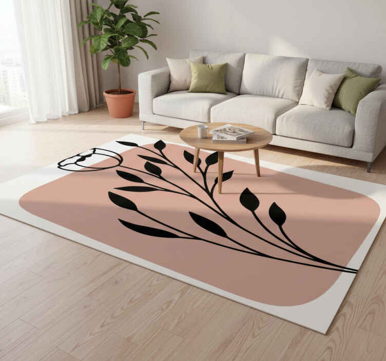 Flower vinyl rug stylish floral touch - TenStickers