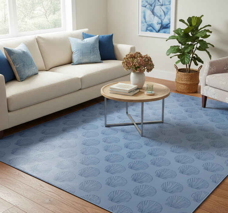 Flower vinyl rug with shell pattern design - TenStickers
