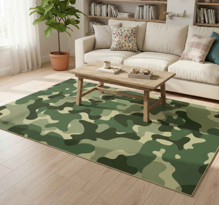Flower vinyl rug with camouflage pattern print - TenStickers