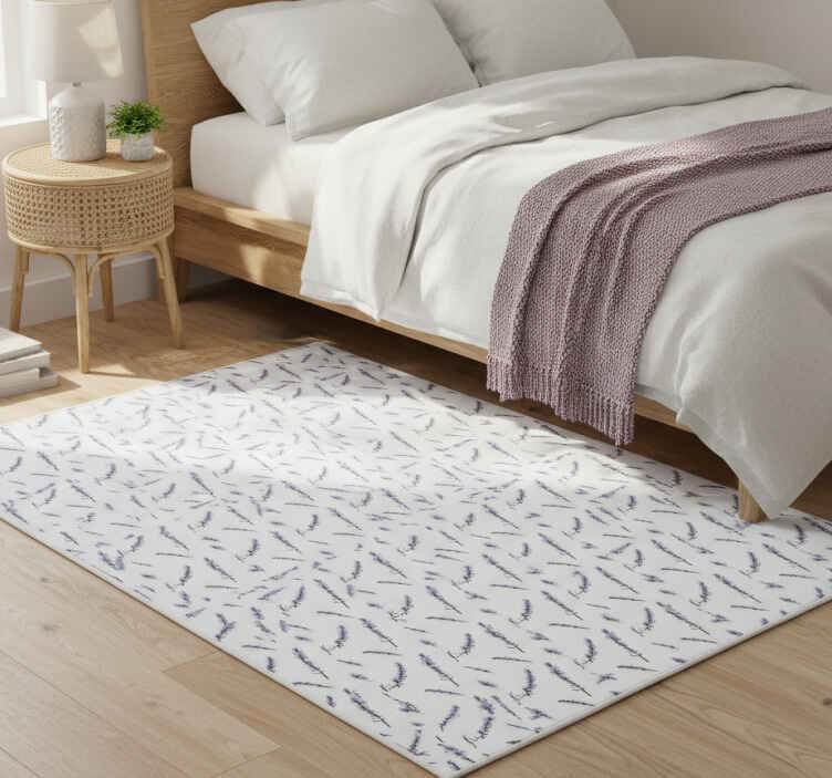 Flower vinyl rug lavender motif - TenStickers