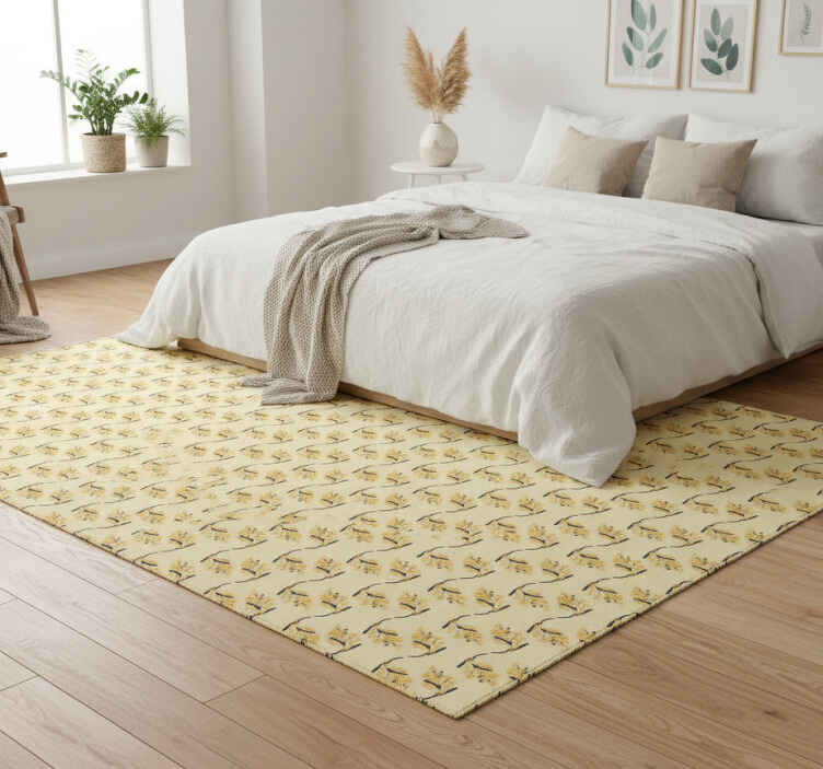 Flower vinyl rug mimosa patterns - TenStickers
