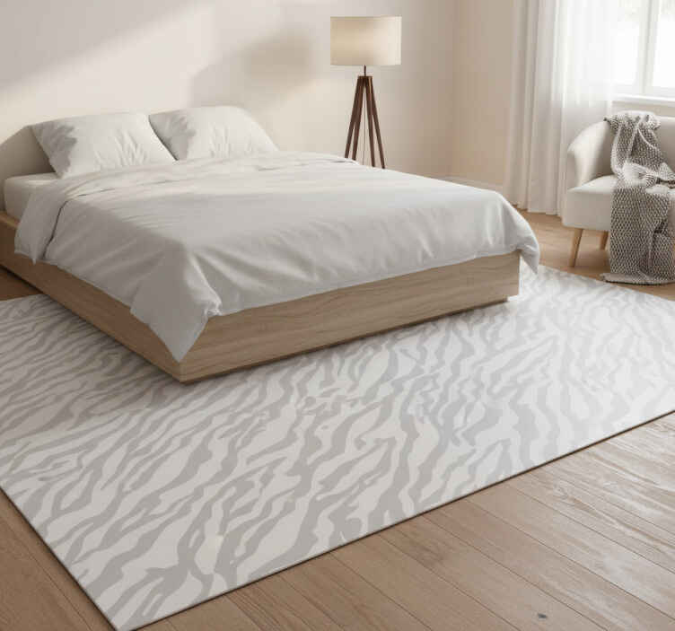 Animal print rug in light gray zebra pattern - TenStickers