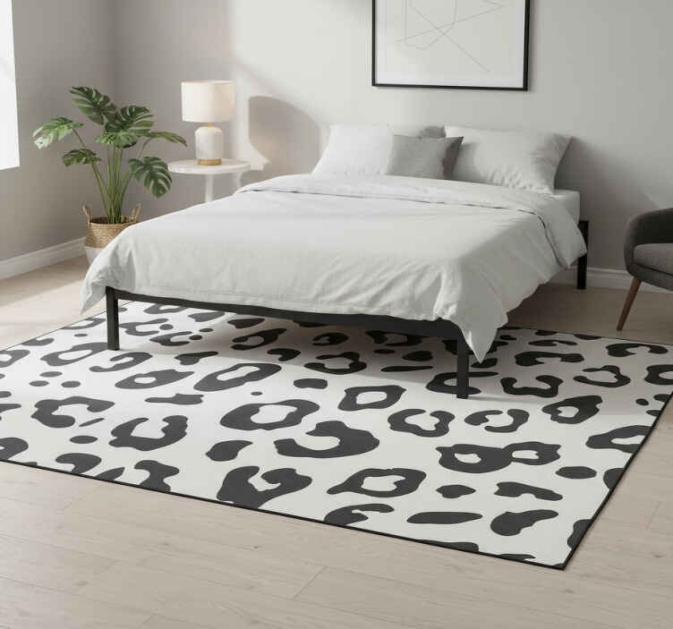 Animal print rug black leopard design - TenStickers