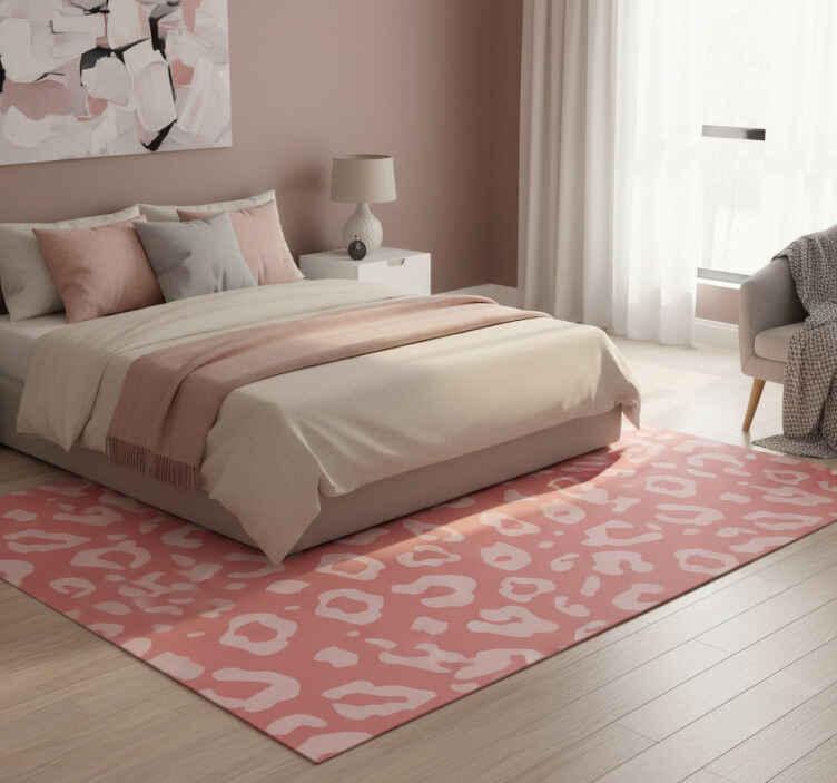 Animal print rug in pink leopard design - TenStickers