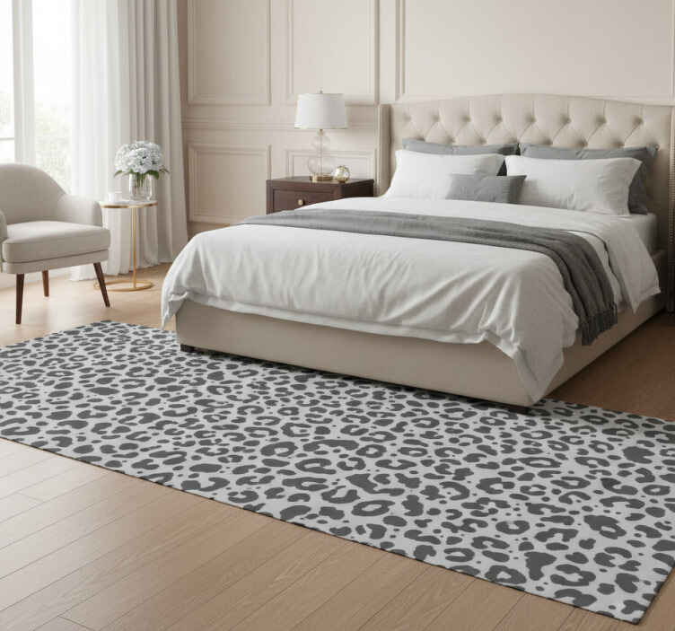 Animal print rug classic style grey leopard print - TenStickers