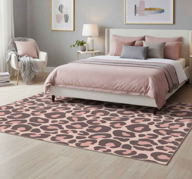 Pink leopard print animal print rug - TenStickers