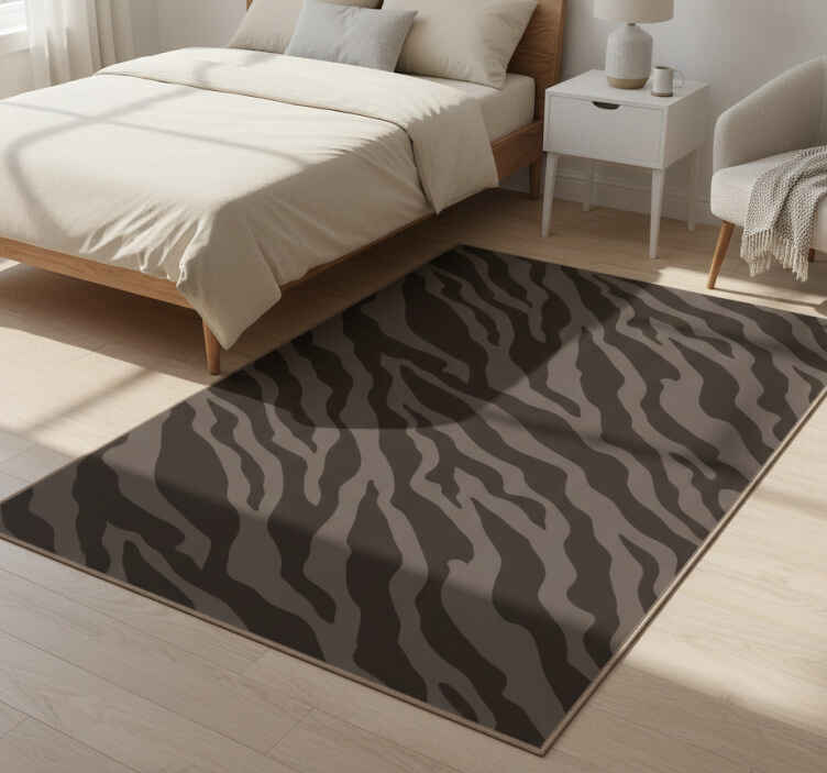 Dark zebra pattern animal print rug - TenStickers