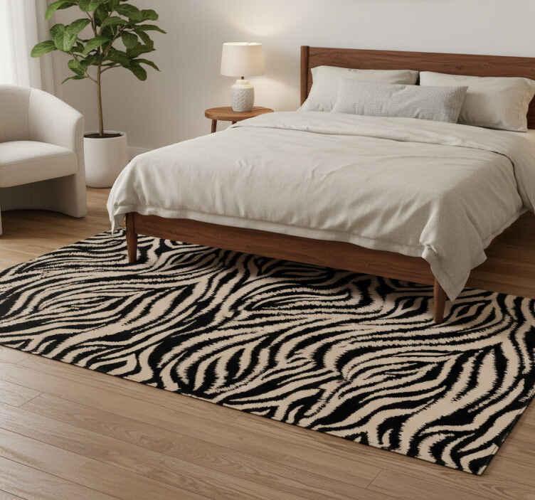 Animal print rug zebra striped design - TenStickers