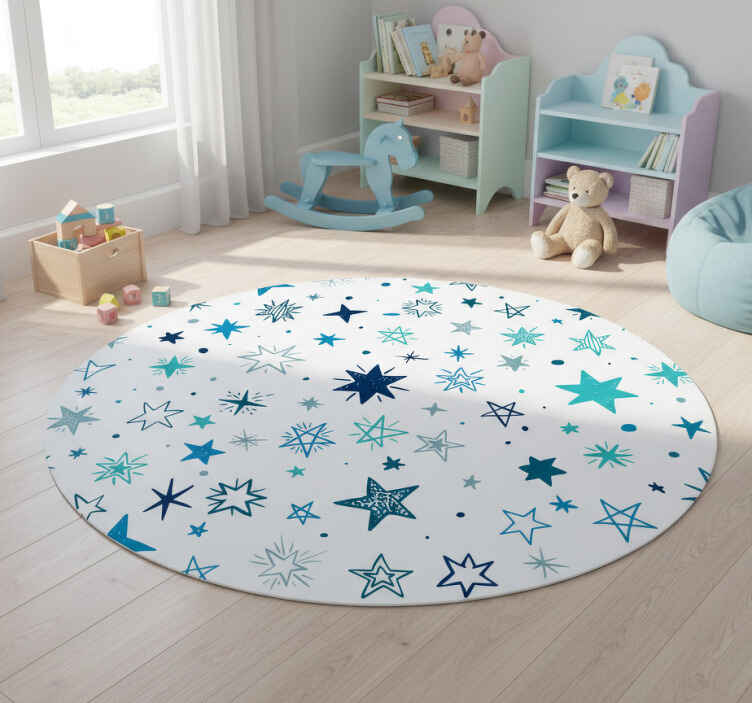 Tapete vinílico estrelas padrão geométrico estrelado - TenStickers