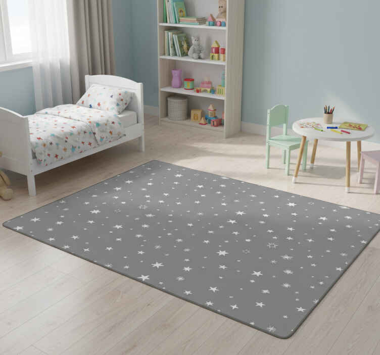Tapete vinílico estrelas fundo cinza com estrelas brancas - TenStickers