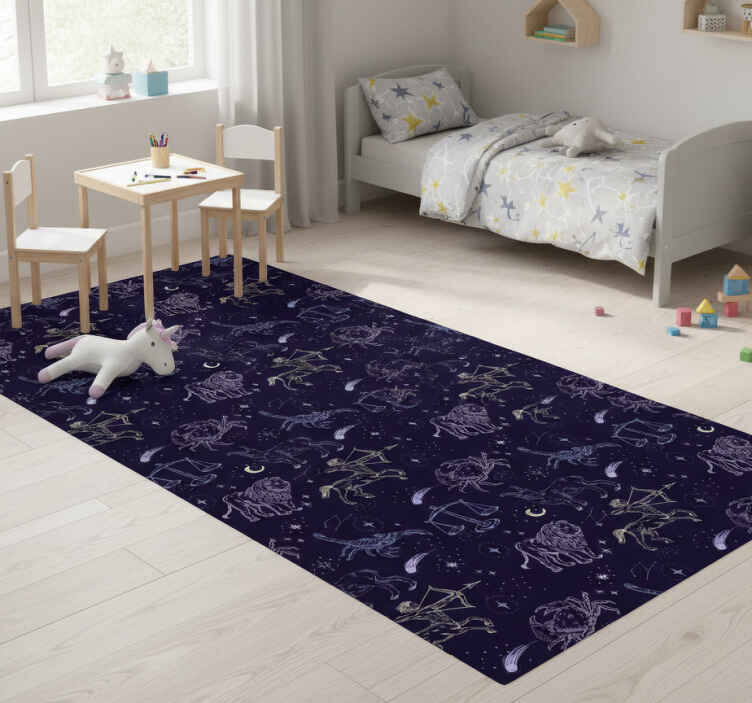 Tapete vinílico estrelas padrão constelação - TenStickers