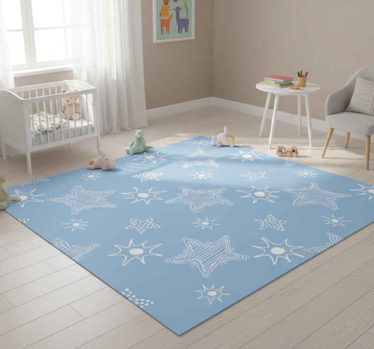 Tapete vinílico estrelas brancas sobre fundo azul - TenStickers