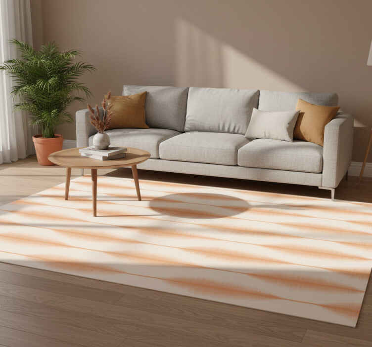 Geometric vinyl rug in orange ikat kasuri design - TenStickers