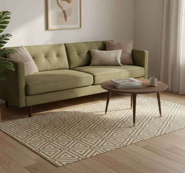 Geometric vinyl rug in retro vintage style - TenStickers