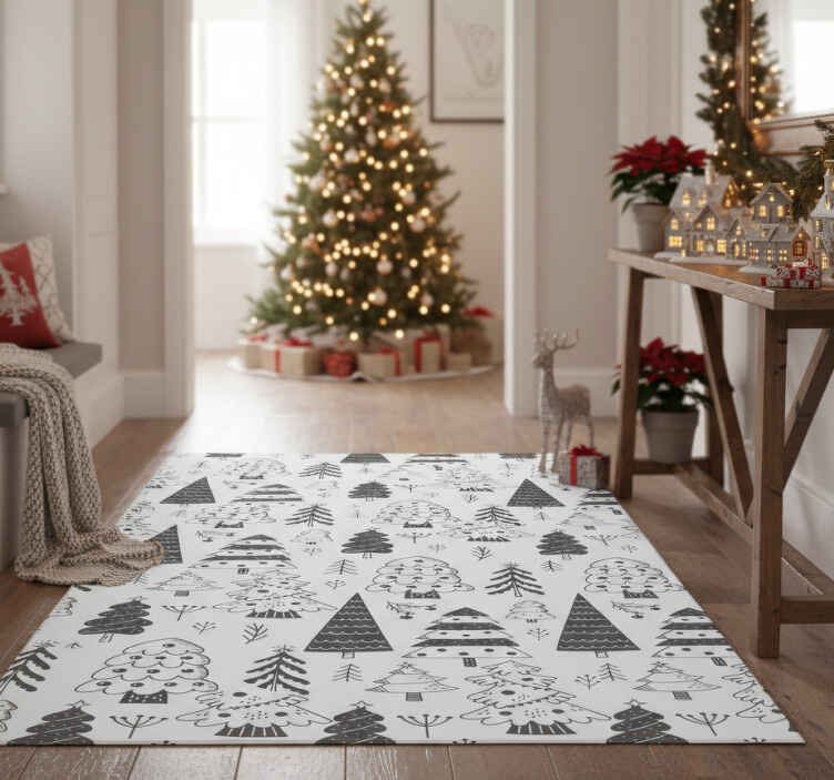 Noel pvc halı çam ağacı deseni - TenStickers