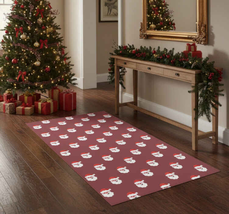 Noel pvc halı santa claus kırmızı desenli - TenStickers