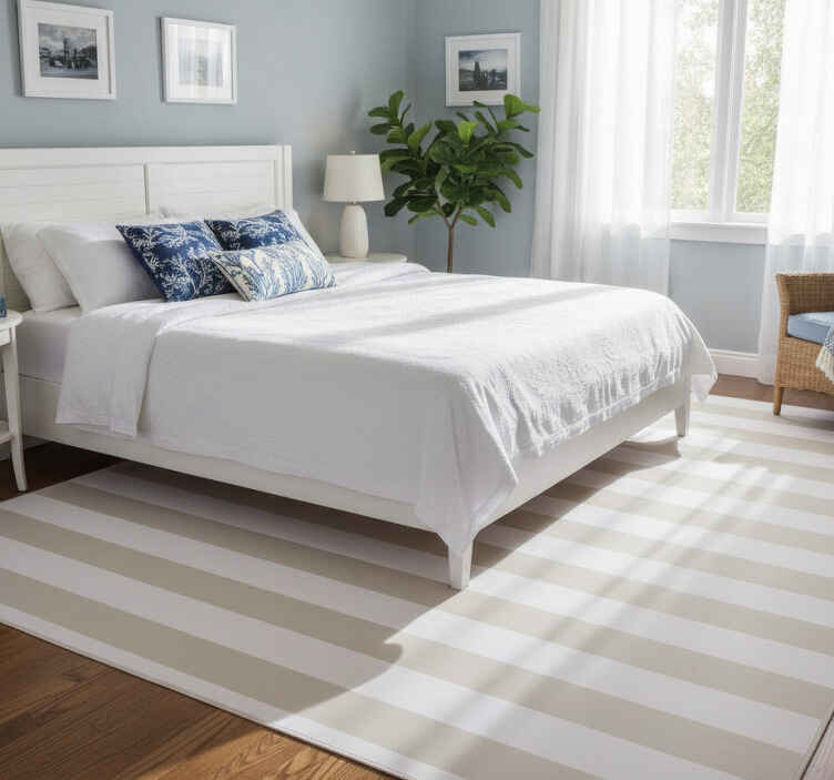 Bedroom vinyl rug with vertical stripes design - TenStickers