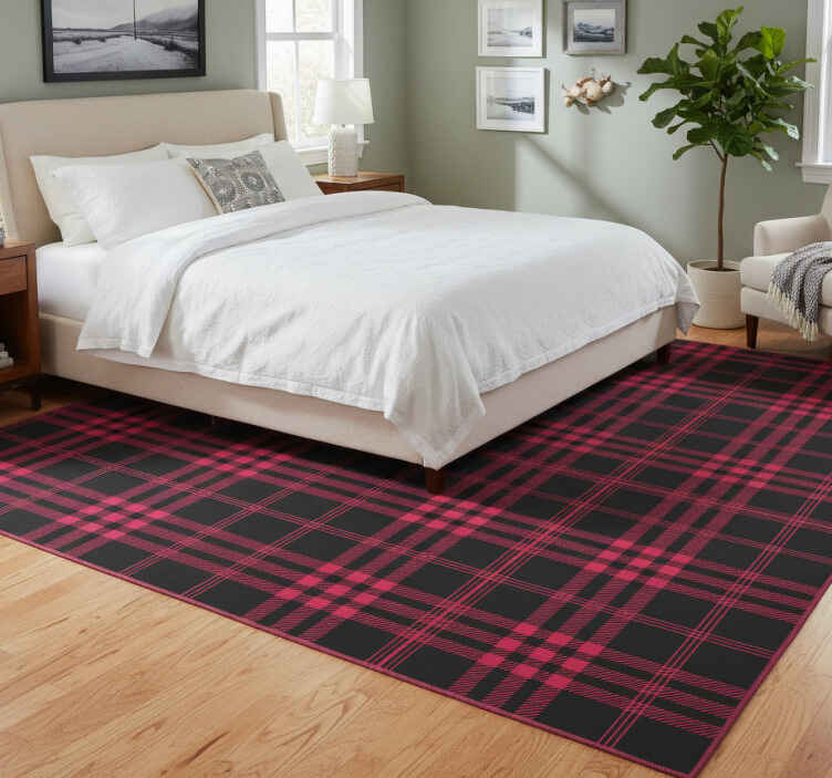 Bedroom vinyl rug christmas tartan design - TenStickers