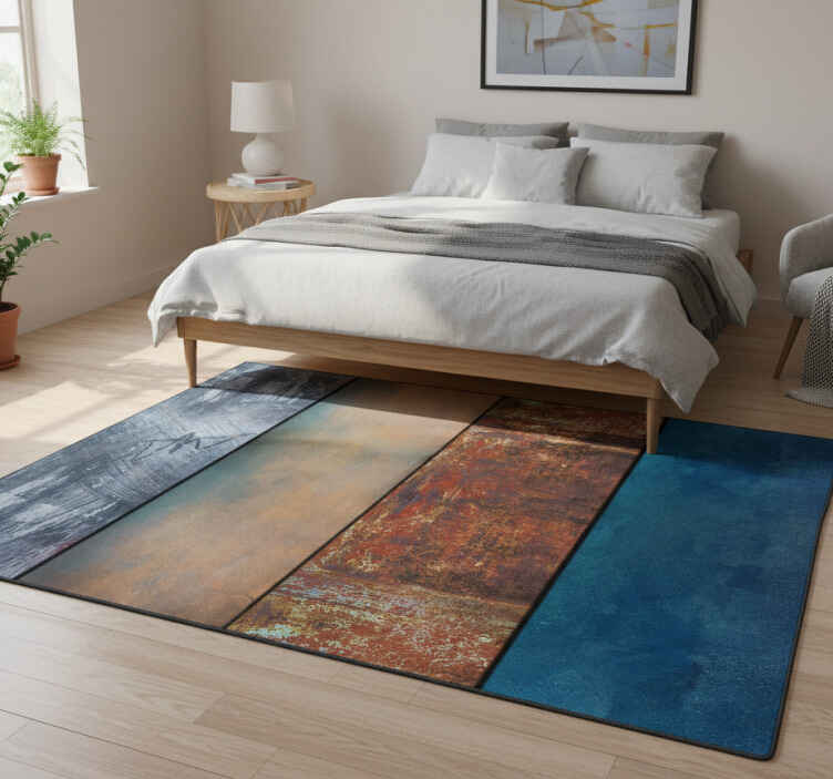 Bedroom vinyl rug with abstract textured design - TenStickers