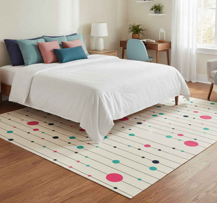Charming dots pattern bedroom vinyl rug - TenStickers
