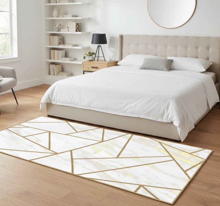Bedroom vinyl rug marble geometric mosaic - TenStickers