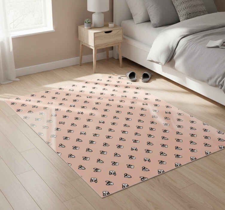 Bedroom vinyl rug with adorable french bulldogs pattern - TenStickers