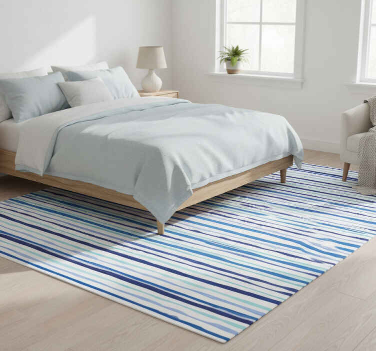 Bedroom vinyl rug with light vertical stripes - TenStickers