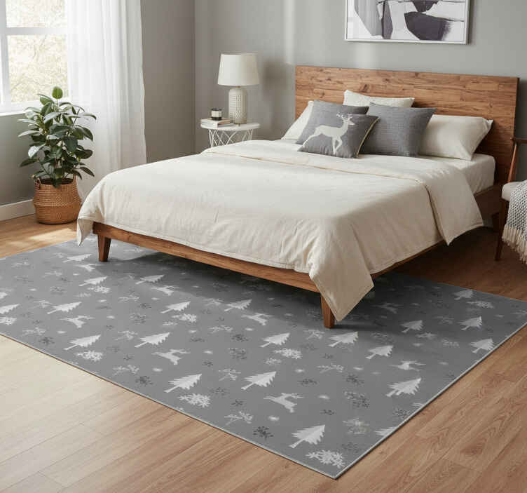 Vinilne preproge za spalnico sivi jeleni - TenStickers