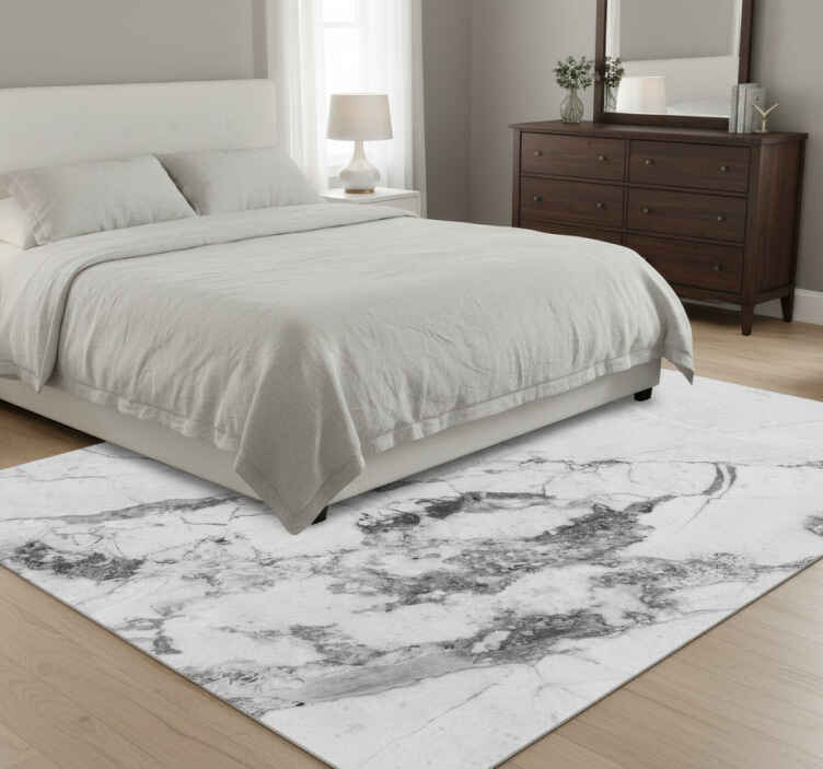Alfombra vinílica dormitorio patrón mármol claro y oscuro - TenVinilo