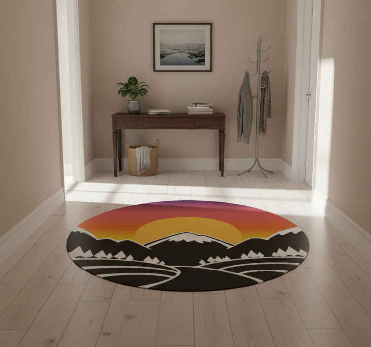 Alfombra vinílica naturaleza montaña y bosque - TenVinilo