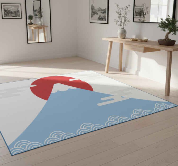Alfombra vinílica naturaleza estilo montañas asiáticas - TenVinilo