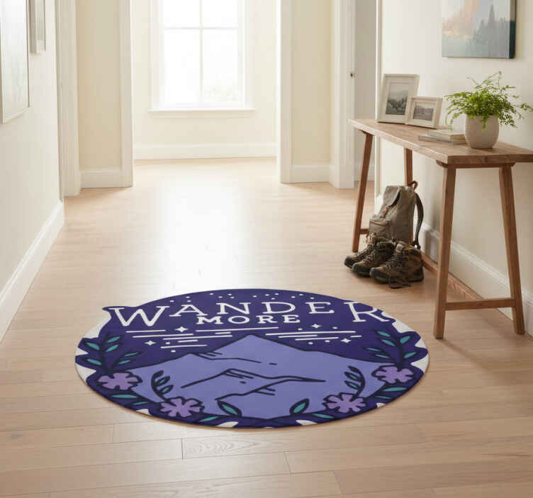 Nature vinyl rug hiking in mountains design - TenStickers