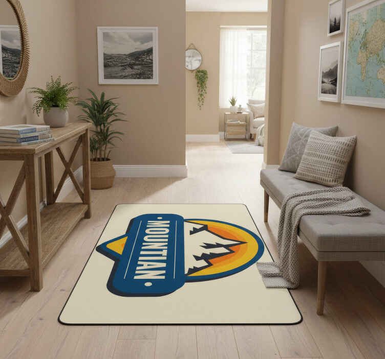 Nature vinyl rug motorhome mountain explorers design - TenStickers