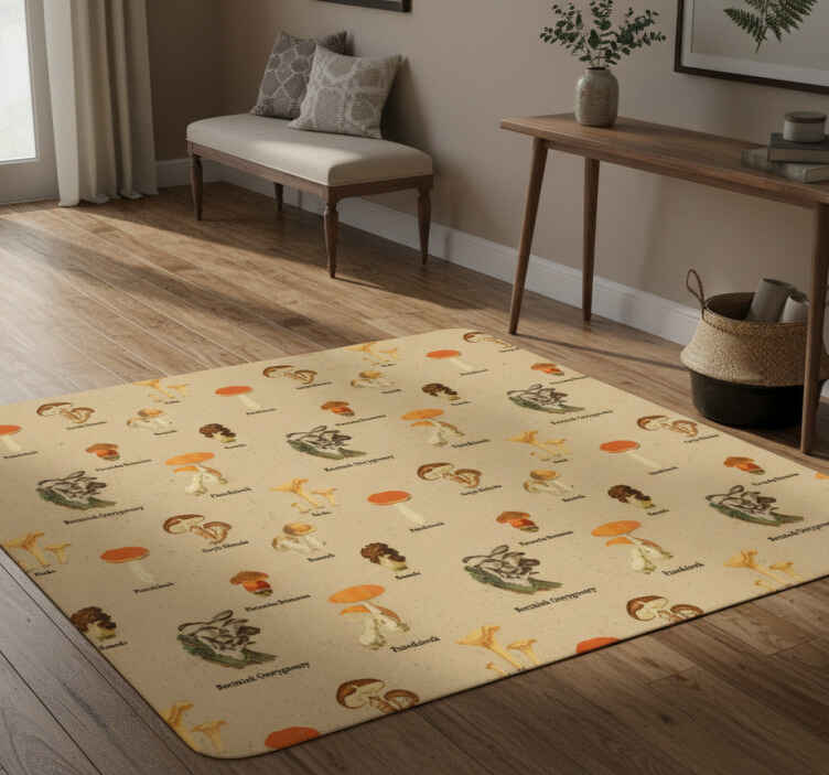 Doğa pvc halı vintage mantar türleri - TenStickers