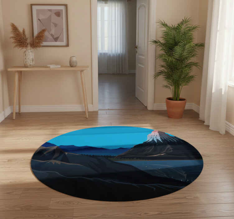 Nature vinyl rug mountain landscape view - TenStickers