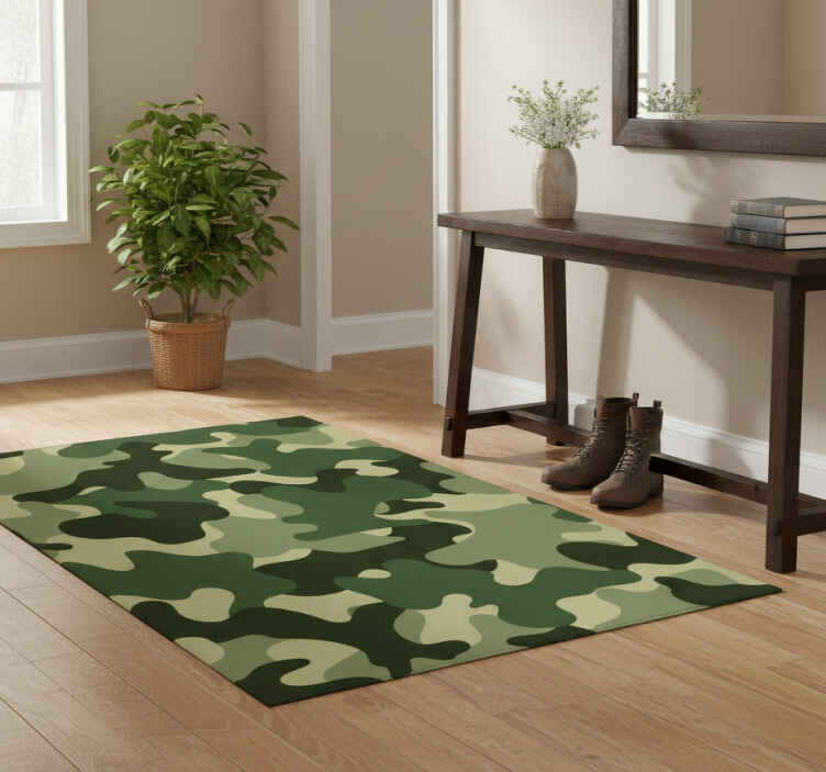 Alfombra vinílica naturaleza estampado camuflaje - TenVinilo