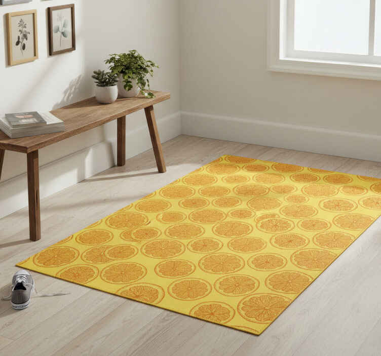 Nature vinyl rug citrus slice design - TenStickers