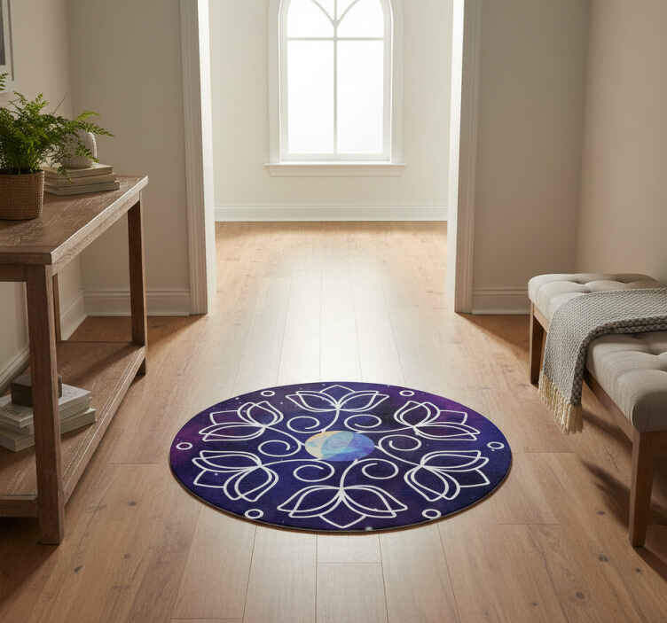 Nature vinyl rug lotus blossom design - TenStickers