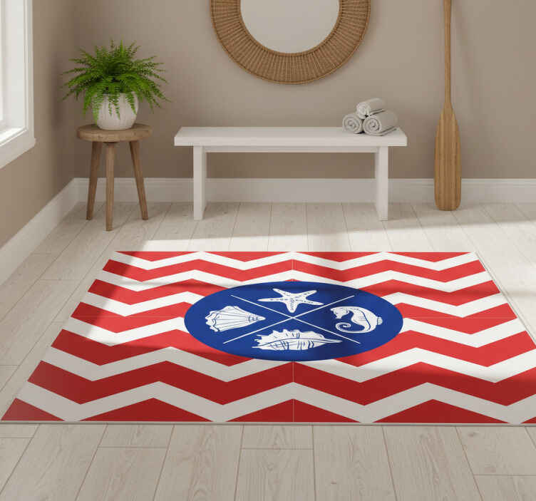 Nature vinyl rug seashell ocean design - TenStickers
