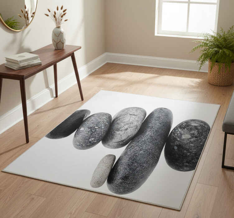 Nature vinyl rug stacked pebbles design - TenStickers