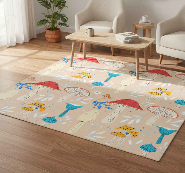 Vinil podovi cvijeće i biljke klasične gljive bež pozadina - TenStickers